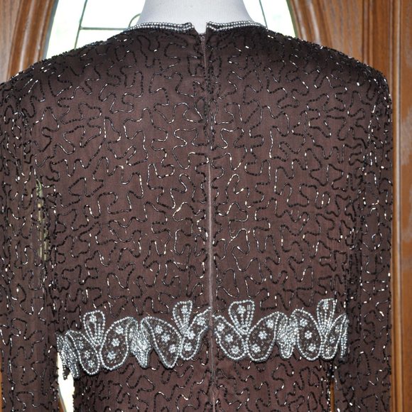 Brilliante by JA Expresso Fully Beaded Formal Evening Gown Mother of the Bride - Picture 6 of 8